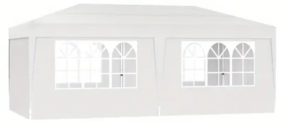 Image de Tente de réception - Pavillon - Tente pliante - Tente à montage rapide - Abri - 3x6 mètres - Imperméable - Avec parois latérales - Blanche