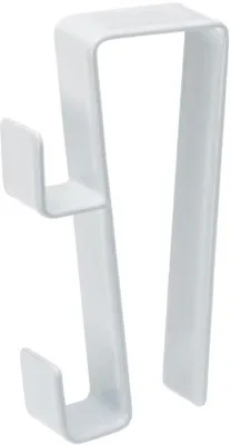 Produktbild von Ibenzoa® Küchenhaken aus Stahl – Weiß, 2er-Set, 1,5×3,8×7,2 cm, für Schranktüren 1,4–2,4 cm, zum Aufhängen von Geschirrtüchern und Topflappen