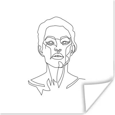 Produktbild von MuchoWow® Poster Linienkunst - Frau - Abstrakt 50x50 cm - Wohnzimmerdekoration