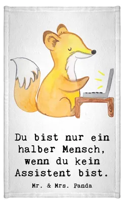 Produktbild von Mr. & Mrs. Panda Handtuch Assistent Herz - Weiß - Geschenk, Frotteehandtuch, badezimmer, Gästetuch, Gästehandtuch 30x50, Klein
