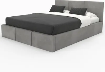 Produktbild von Muralo POLSTERBETT für Schlafzimmer Stoffbett Bett mit Container Doppelbett Modernes Design Grau 160cmx200cm