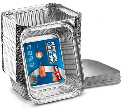 Aluminiumfolie-Trays 50 Stück 500 ml mit Deckeln