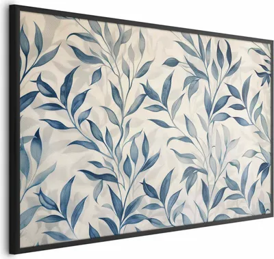 Produktbild von Posterpapier Poster - Delicate Botanical Motif with Blue Leaves 30x21 cm Blätter f-H-10012-ao-a