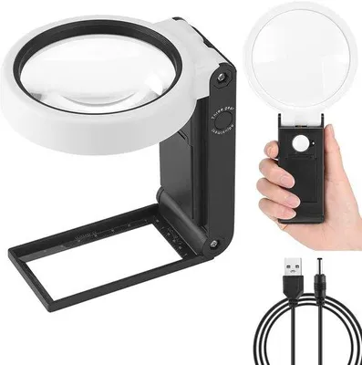 Image de Loupe 3,5x avec éclairage et socle, LED, pour les seniors