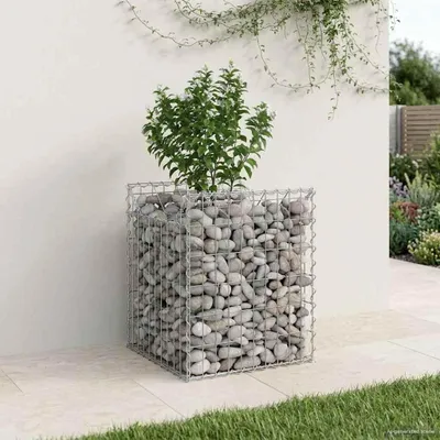 Obrázek produktu pro Maison Exclusive – Vyvýšený záhon z pletiva, 50 x 50 x 60 cm, pozinkovaná ocel, stříbrná barva