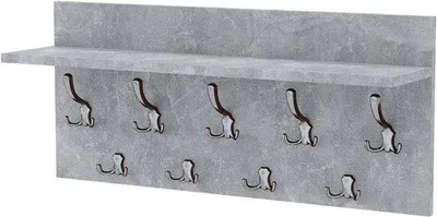 Zdjęcie produktu dla Solidny uchwyt ścienny z haczykiem stalowym – 95 cm – beton/chrom