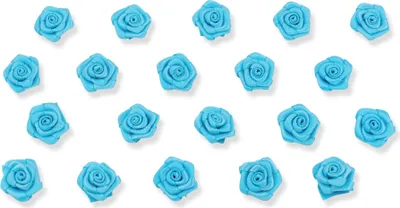 Satinrosen 15mm zum Basteln & Aufnähen 20 Stück Türkis