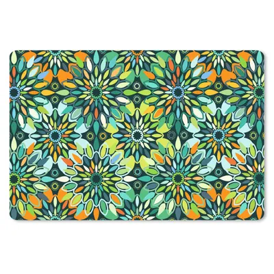 Produktbild von MuchoWow® Schreibtischunterlage Muster - Mandala - Grün 60x40 cm - XXL Mauspad - Großes Mauspad