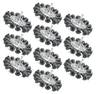 Produktbild von 10 x Drahtbürste Topfbürste Zopfbürste Bürsten Stahlbürste 75 mm