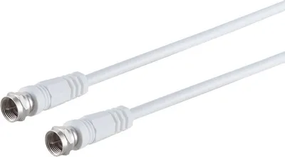 Produktbild von F-Stecker - F-Stecker, >100 dB, weiß, 0,2m