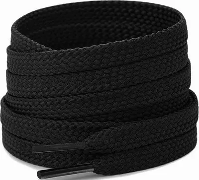 Breite flache Sneaker Schnürsenkel - 10mm - Schwarz - 140 cm