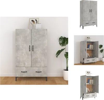 Obrázek produktu pro vidaXL Highboard concrete grey 70x31x115 cm materiál na bázi dřeva - Příborníky