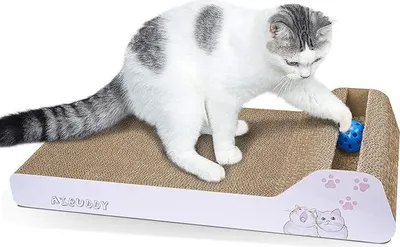 Zdjęcie produktu dla Drapak dla Kota Dwustronny Tekturowy z Piłką Kocimiętką 45x24 cm Akcesoria