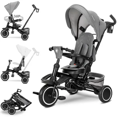 Produktbild von Lorelli Freccia 5-in-1 Dreirad – klappbar, 360° Sitz, Schiebestange, Verdeck, EVA-Räder, Free-Wheel, ab 9 Monaten bis 5 Jahre, bis 22 kg