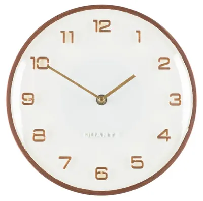 Produktbild von Wanduhr CASERTA aus Kunststoff, Braun, minimalistisches Zifferblatt, Ø 25 cm