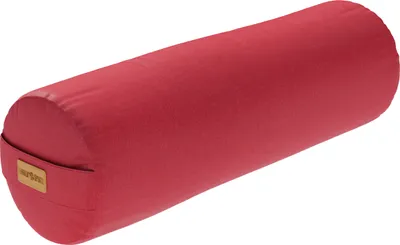 Produktbild von GORILLA SPORTS® Yoga Bolster - Ø20 cm, Waschbarer Bezug, aus 100% Baumwolle, mit Dinkelfüllung, Tragegriff, Rot - Yogarolle, Yogakissen, Yogabolster, Pilates, für Restorative Yoga