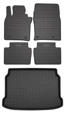 Produktbild von Gummimatten + Kofferraumwanne für Mazda 3 IV 2019- (Schrägheck) – Schwarz, passgenau – Wielganizator SolidPRO