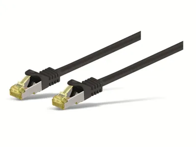 Immagine prodotto di Cavo patch RJ45 CAT 6A S/FTP (PiMF), 500 MHz con cavo grezzo CAT 7, nero