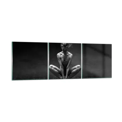 Produktbild von Bilder auf glas - 3 Teile - Tänzerin Frau Ballerina - 150x50cm - Glasbilder - Wandbilder - Bilder - zum Aufhängen bereit - Wanddekoration aus Glas - Glas Bilder - Wandbild auf Glas - GCA150x50-4925