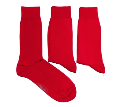 Produktbild von Herren Business Socken 3-er Pack aus Baumwolle Rot Größe 43-46