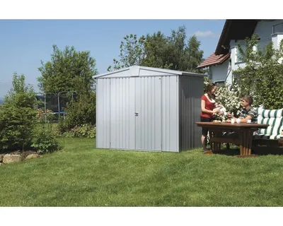 Produktbild von Biohort Europa, Metallschuppen, Doppel, A-Rahmendach, Silber, Metall, Silber