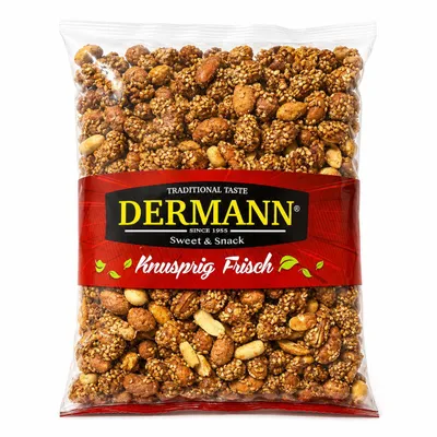 Produktbild von Geröstete Erdnüsse in Schale mit Zucker und Sesam 800 g