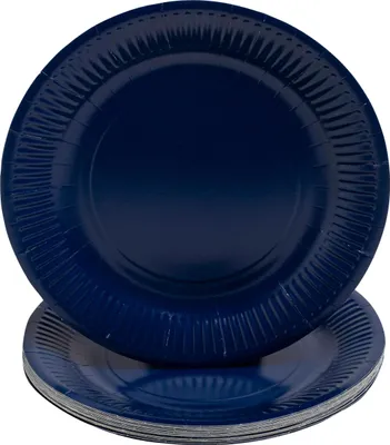 Image de Pronappe 25x 20 Assiettes en carton rondes, 23 cm Bleu marine 79212I