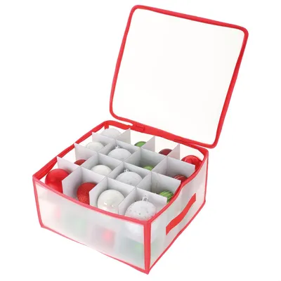 Produktbild von COM-FOUR® Aufbewahrungsbox für Weihnachtskugeln - 33,5 x 33,5 x 17,5 cm