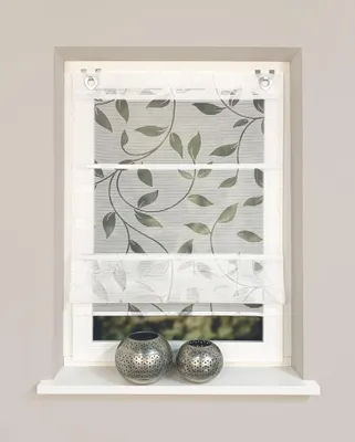 Produktbild von 91515 Magnetrollo RANA Ausbrenner Bambus, Ranken-Motiv, Fensterhaken
