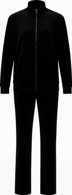 Produktbild von Damen Nicki Anzug Freizeitanzug Wellnessanzug Hausanzug Zweiteiler Schwarz XL