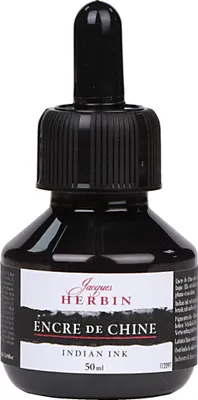 Produktbild von Jacques Herbin 4x Schwarze Chinatusche 50ml - Schwarz 11209T
