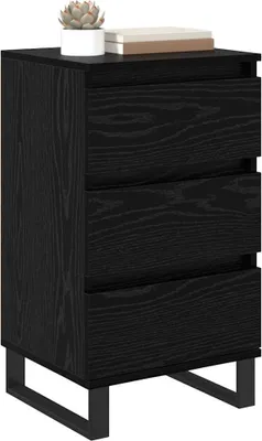 Produktbild von （Robust Möbel） Sideboard mit Schubladen Schwarz Eichen-Optik Holzwerkstoff - CL954941 - Kommoden