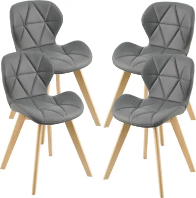 Produktbild von Esszimmerstuhl 'Älmhult' 4-er Set 78x47x52 cm Kunstleder Grau