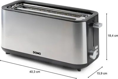 Zdjęcie produktu dla Domo DO967T, 4 kaw., Stal nierdzewna, Stal nierdzewna, Przyciski, Poziom, Obrotowy, 1350 W, 453 mm