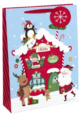 Image de Clairefontaine Sac cadeau de Noël "Maison en pain d'épices" moyen
