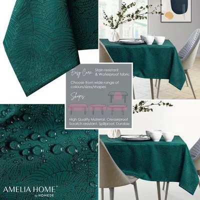 Produktbild von Famanu Tischdecke - Lotus-Effekt wasserabweisend - 100x100cm rund - Achatgrün