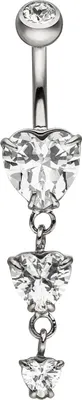Produktbild von JOBO Bauchnabel Piercing Herzen Edelstahl 4 Zirkonia