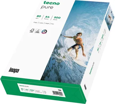 Obrázek produktu pro inapa 2100011510 Kopírovací papír tecno® Pure - A4, 80 g/m2, bílý, 500 listů