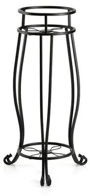 Image de HowHomely | Étagère à fleurs - Support pour plantes - Support à fleurs - noir - 63 x 33 x 31 cm - 100 % métal - Support - Décoratif