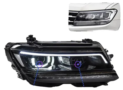 Produktbild von Scheinwerfereinheit, kompatibel mit Tiguan, Tagfahrlicht, dynamische Blinkleuchte, Scheinwerfer ein Set
