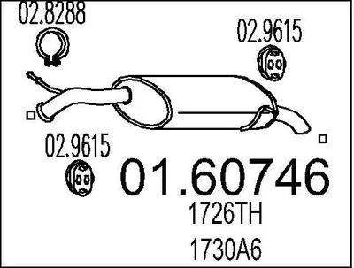 Produktbild von MTS 01.60746 Endschalldämpfer passend für PEUGEOT 407 SW (6E) Auspuff