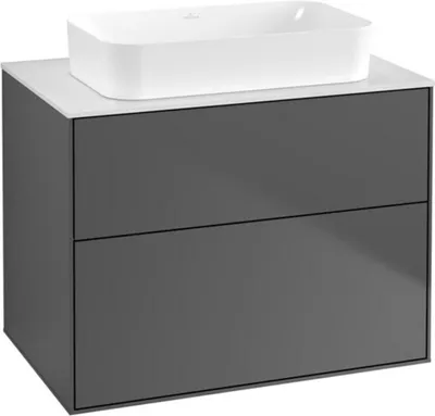 Produktbild von Villeroy & Boch V&B Waschtischunterschrank FINION 800x603x501mm Abdpl Glas wh ma anthr. ma