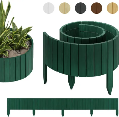 Immagine prodotto di be4nature Rollborder 200 x 10 cm Verde scuro Recinzione da giardino impregnata in legno di pino Bordo del letto Recinto in rotolo Bordo del letto Recinto decorativo in legno