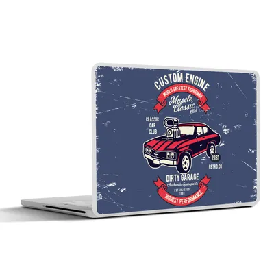 Produktbild von MuchoWow® Laptop Aufkleber Sticker Cover Auto - Motorrad - Oldtimer - Zitat 31x22.5 cm - Laptop-Deko