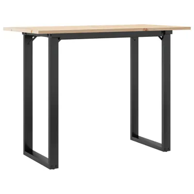 Obrázek produktu pro Jídelní stůl s O rámem 100 x 50 x 75 cm borové dřevo a ocel
