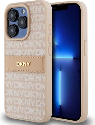 Immagine prodotto di Dkny Dkhcp15Lprthslp Custodia rigida per Iphone 15 Pro6.1 Różowy/Rosa in pelle Mono Stripe e Logo in Metallo