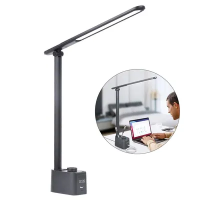 Produktbild von LED Schreibtischlampe mit Stifthalter,augenschonende, Digitalanzeige, Schreibtischleuchte fš¹r Homeoffice, Schlafzimmer, Nachttisch
