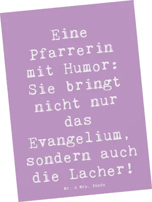 Produktbild von Mr. & Mrs. Panda Postkarte Spruch Humorvolle Pfarrerin - Lavendeltraum - Geschenk, personalisierte Geschenke, Postkarten, Berufsprodukte, handgefertigte, Ansichtskarten