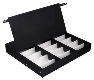Produktbild von Brillenständer für 18 Brillen - Aufbewahrung und Display (Schwarz-Rot)
