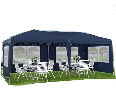 Immagine prodotto di Gazebo da giardino - Tenda per feste - Pergola - Tettoia - Tenda da sole - Blu - 3x6 metri - Protezione UV
